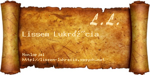 Lissem Lukrécia névjegykártya